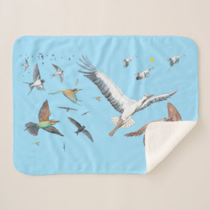 Migratory birds tracing their flights Kids Sherpa Blanket