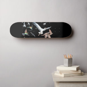 Migratory birds tracing their flights skateboard