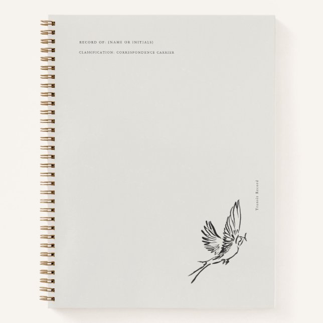 Migratory Swallow- Naturalist Menagerie Archive  Notebook (Front)
