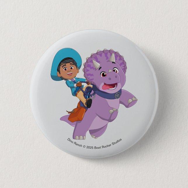 Miguel and Tango | Dino Ranch 6 Cm Round Badge (Front)