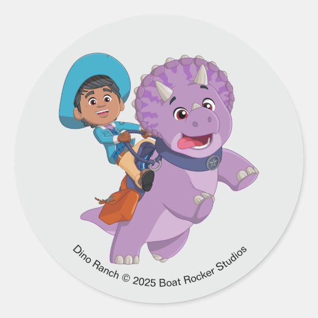 Miguel and Tango | Dino Ranch Classic Round Sticker (Front)