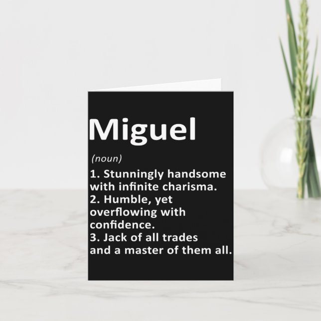 Miguel Definition D Name Funny Birthday  Card (Front)