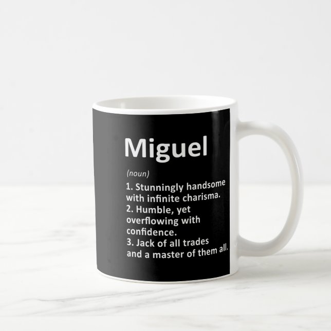 Miguel Definition D Name Funny Birthday  Coffee Mug (Right)