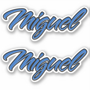 Miguel name blue sticker sticker embroiderset