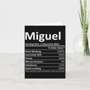 Miguel Nutrition Funny Birthday D Name  Card
