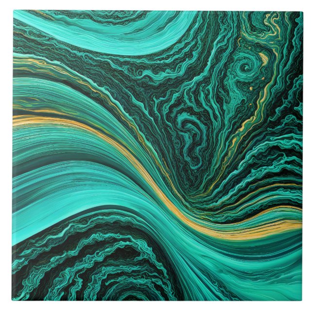 “Mijas” Layers of sapphire and sunshine  Ceramic Tile (Front)