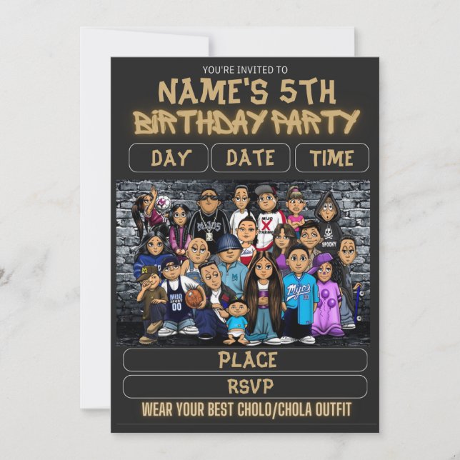  Mijos Party Invitation 90s Theme Kids Birthday (Front)