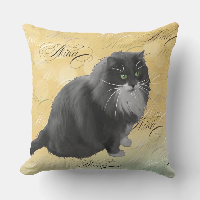 Mika 3 Personalised Cat Pillow (Front)