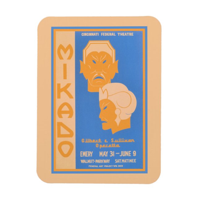 Mikado Gilbert & Sullivan operetta Magnet (Vertical)