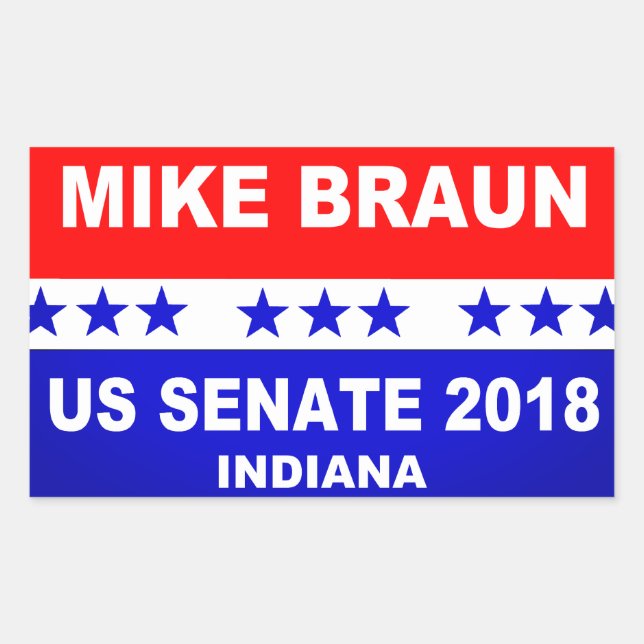 Mike Braun US Senate Indiana Rectangular Sticker (Front)