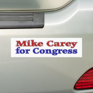 Mike Carey for Congress red blue text  Bumper Sticker