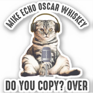 Mike Echo Oscar Whiskey Ham Radio Cat