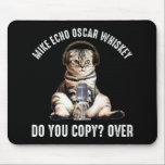 Mike Echo Oscar Whiskey Ham Radio Cat Mouse Pad<br><div class="desc">Mike Echo Oscar Whiskey - Do You Copy? Over. Based on the standard phonetic alphabet amateur ham radio operators use. This funny cat lover accessory would be a great gift for a ham radio hobbyist to wear in their ham shack. Do you operate shortwave & ham radios as a hobby?...</div>
