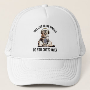 Mike Echo Oscar Whiskey Ham Radio Cat Trucker Hat