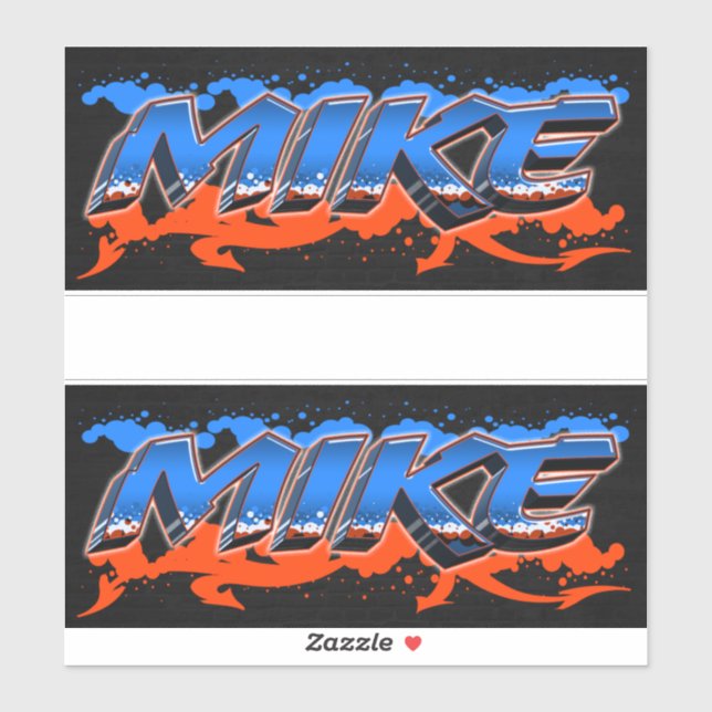 Mike First Name Graffiti Sticker (Sheet)
