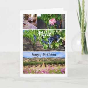 Mike Happy Birthday California Vineyards Card