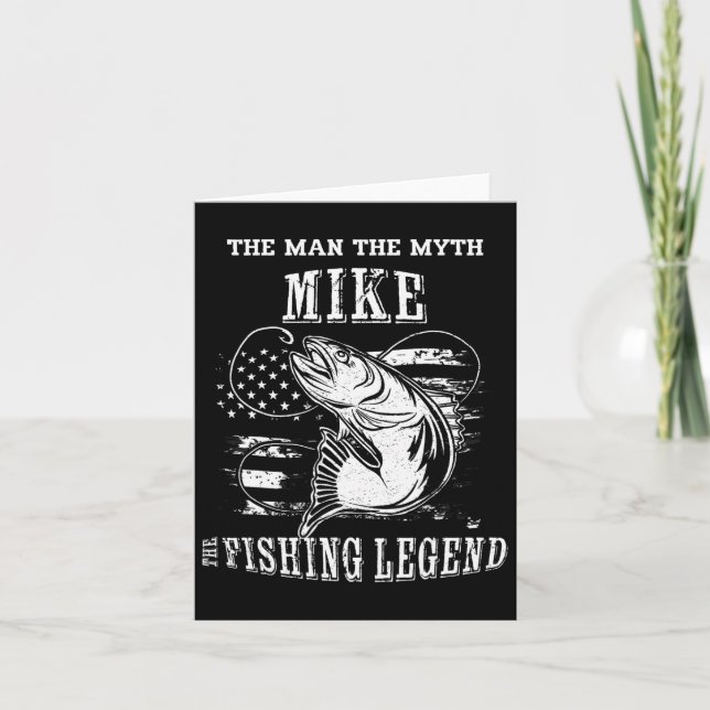 Mike Man Myth Fishing Legend Personalised Name  Card (Front)