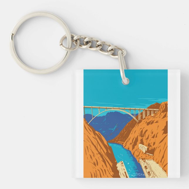 Mike O'Callaghan Pat Tillman Memorial Bridge WPA Key Ring (Front)