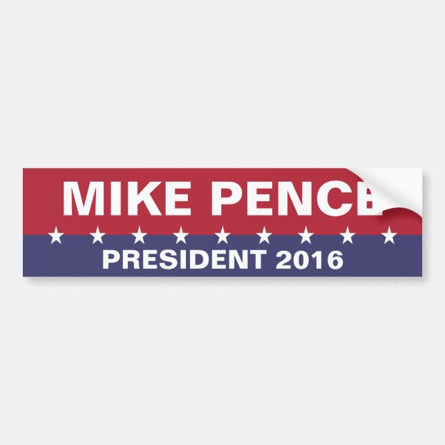 MIKE PENCE for President 2016 Bumper Sticker (Front)
