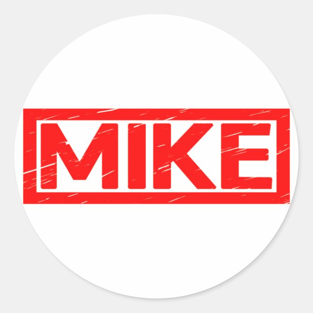 Mike Stamp Classic Round Sticker (Front)