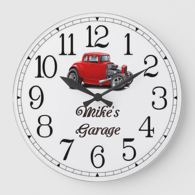 Mike's Garage Vintage Large Clock (Front)