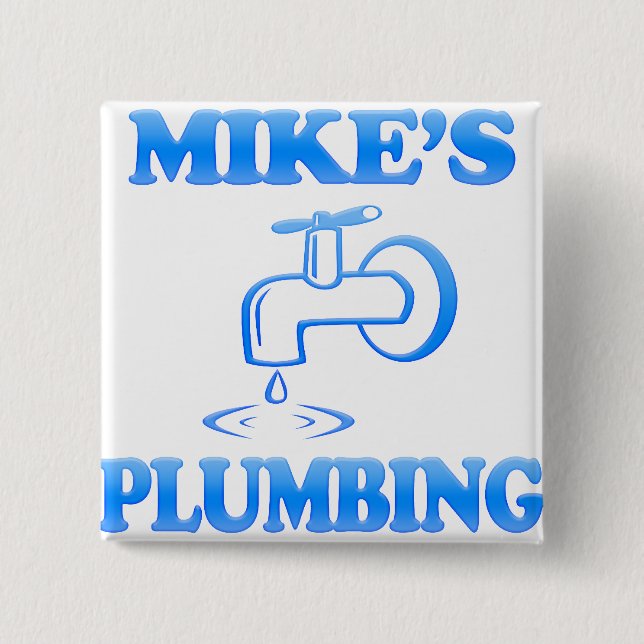 Mike's Plumbing 15 Cm Square Badge (Front)