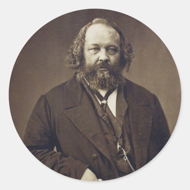 Mikhail Bakunin Russian Anarchist by Nadar Classic Round Sticker (Front)