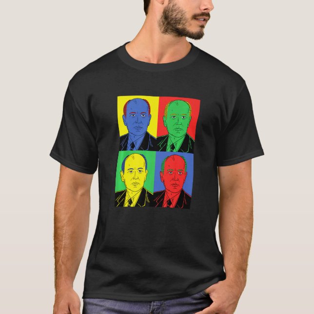 Mikhail Gorbachev  Retro Pop Art Historical Tee (Front)