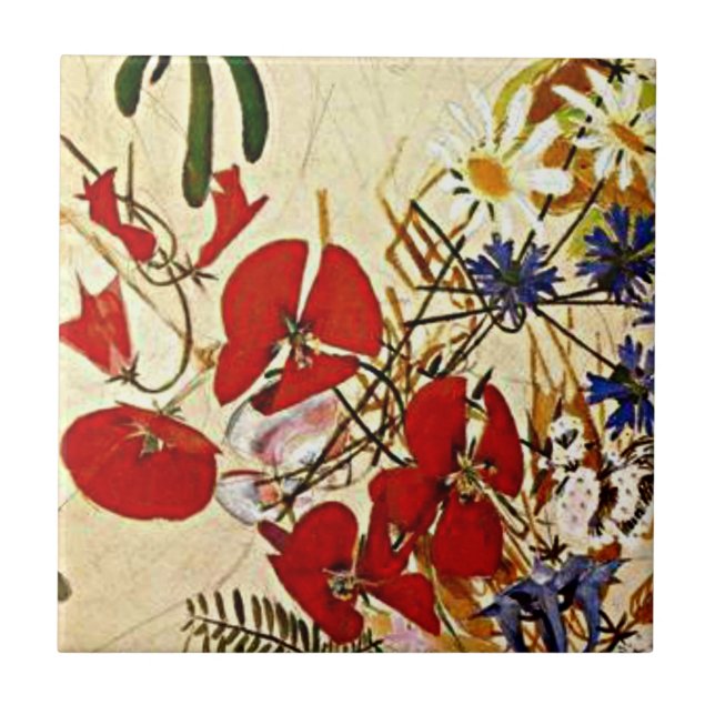 Mikhail Vrubel art: Field Flowers Tile (Front)