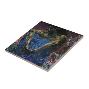 Mikhail Vrubel- Seated Demon Ceramic Tile