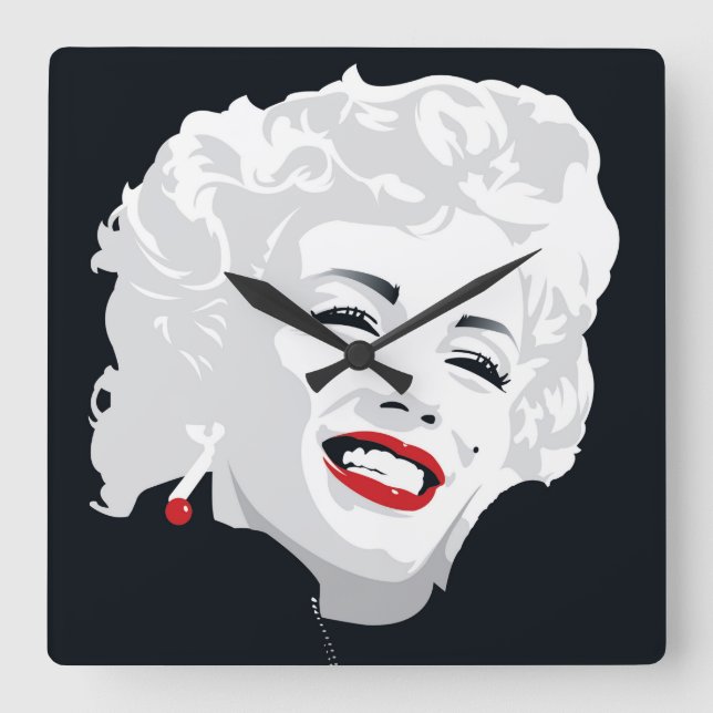 Miki Marilyn Square Wall Clock (Front)