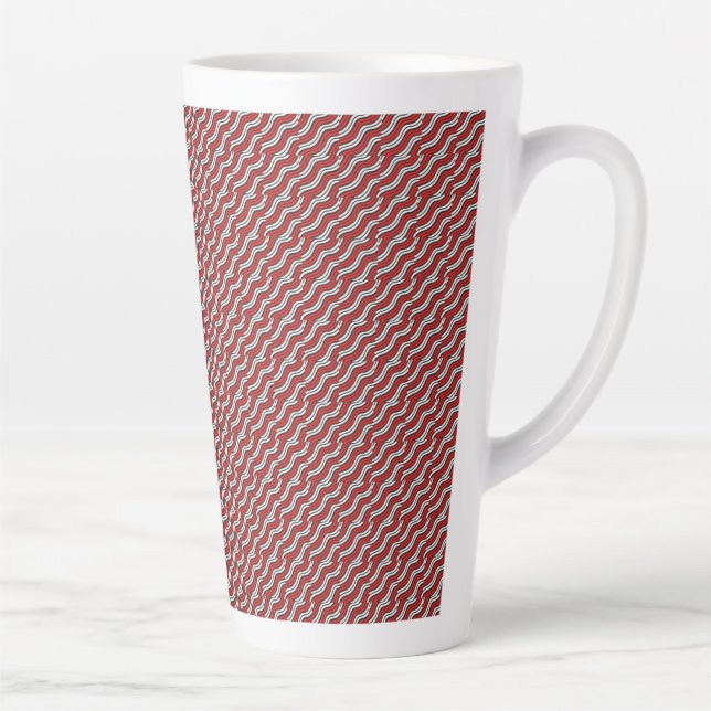 Mikitez redwhite candycane Christmaspattern Latte Mug (Right)