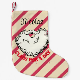 Mikitez santaclaus beard vintage gingerbread  small christmas stocking