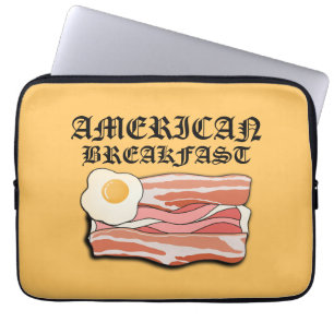 Mikitiez american breakfast bacon egg july picnic laptop sleeve