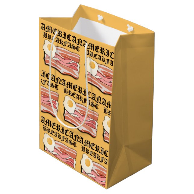 Mikitiez american breakfast bacon egg july picnic medium gift bag (Back Angled)