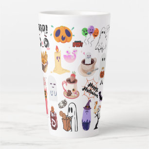 Mikitiez anime cute coffee halloween croissant latte mug