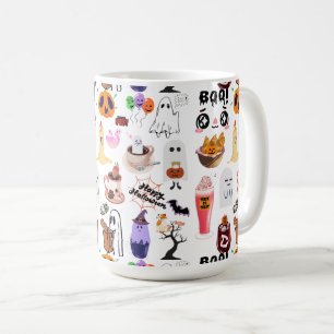 Mikitiez anime cute coffee halloween croissant mug