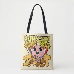 Mikitiez anime popcornking cheese caramel funny tote bag