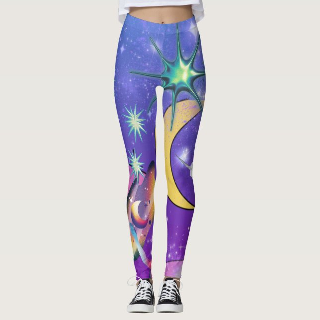 Mikitiez aquarius galaxy summer glow beer leggings (Front)