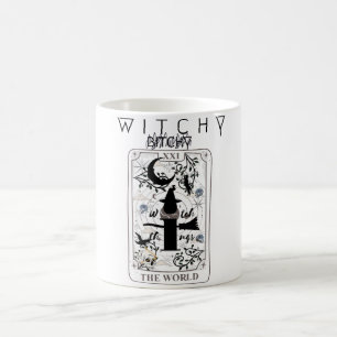 Mikitiez basic witch witchy wizard tarotcard black coffee mug