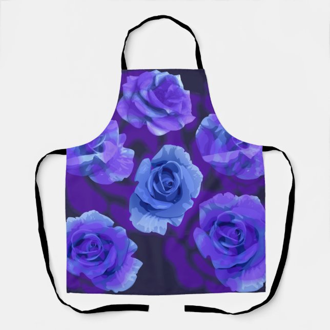 Mikitiez blue rose flower valentine fantasy rock  apron (Front)