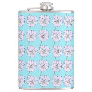 Mikitiez blue tiny little white flower pattern hip flask