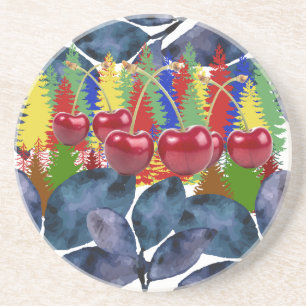 Mikitiez cheery vintage fall retro art coaster