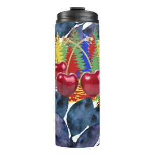 Mikitiez cheery vintage fall retro art thermal tumbler