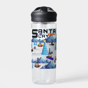 Mikitiez christmas santa snowboard crew penguin  water bottle