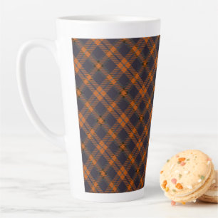 Mikitiez classic retro vintage darkblue checked Ti Latte Mug