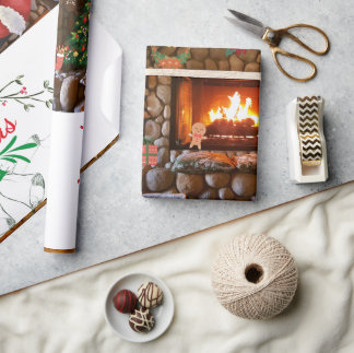 Mikitiez classicwhitechristmas light jollyholly wrapping paper