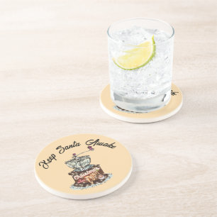 Mikitiez coffee christmas quote cute caffeine coaster