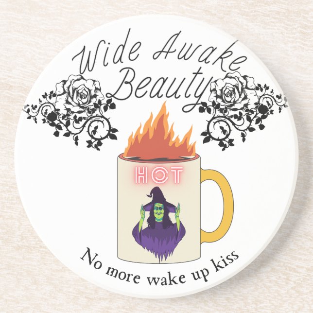 Mikitiez coffee halloween witch beauty princess  coaster (Front)