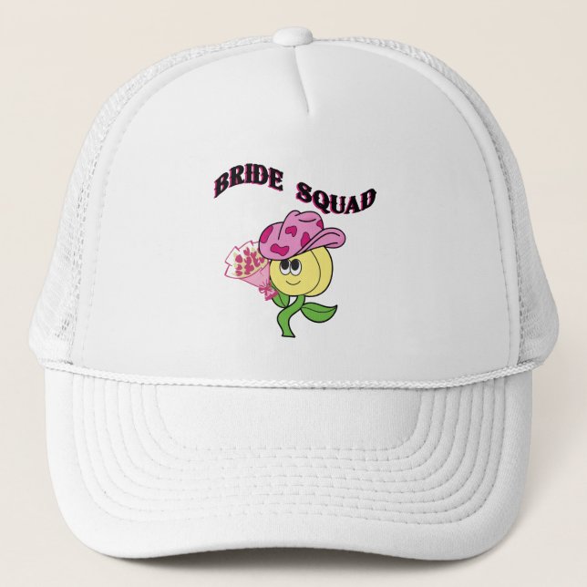 Mikitiez cowboy bridesquad june bride trucker hat (Front)